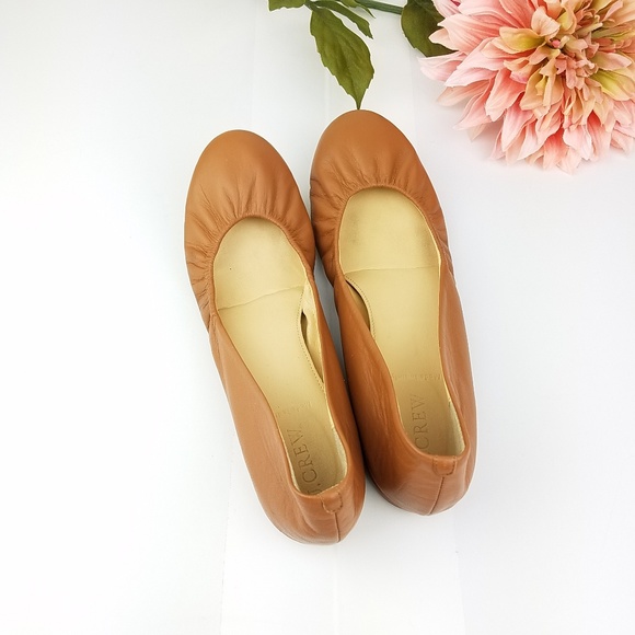 J. Crew Shoes - J Crew cece cognac ballet flats round toe size 8.5